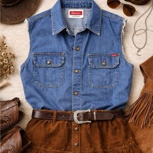 Wrangler Blue Denim Shirt with Red Label